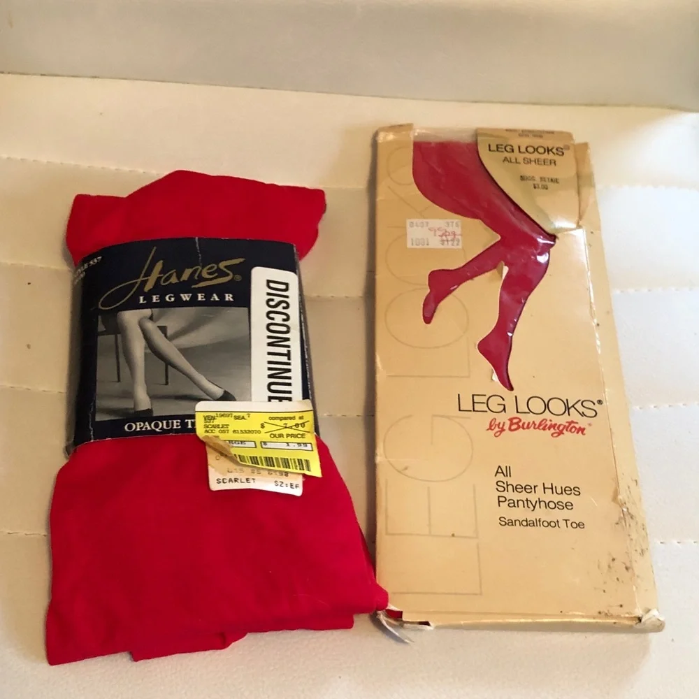 Hanes Scarlet Opaque Tights - Bright Red Legwear